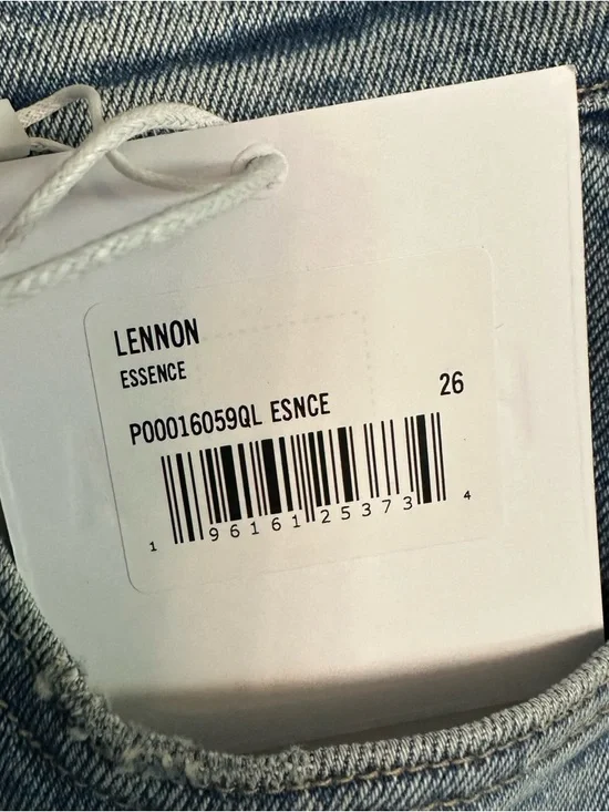 Pistola Lennon Jeans Essence High Rise Straight Crop Raw Hem Size 26 NWT - Picture 5 of 11